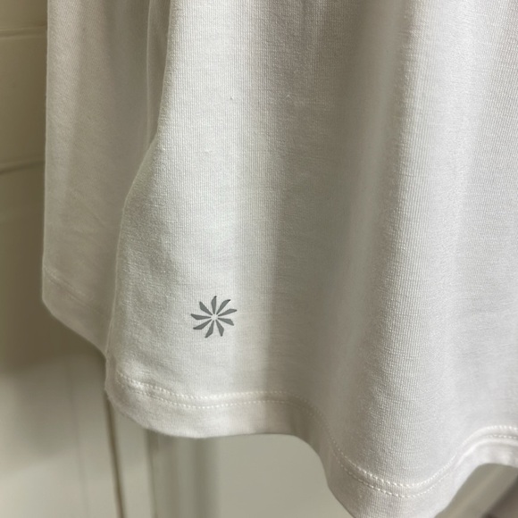 Athleta Women’s White Tunic Tank Top Cinched Size Medium Tennis Core - Picture 6 of 7